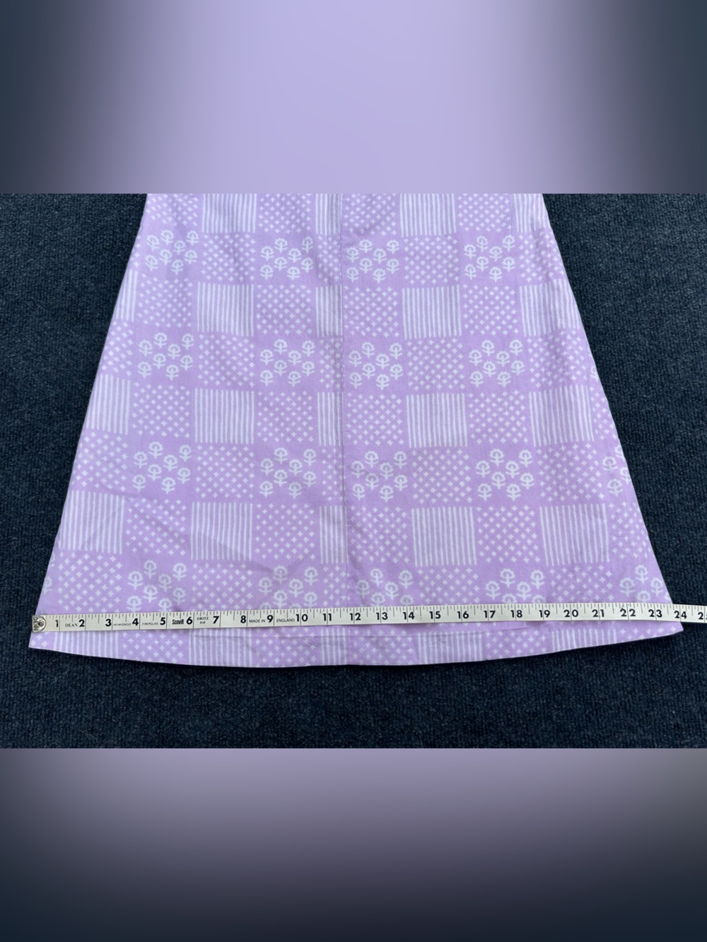 Julia Amory Baby Jane Sleeveless Cotton Dress in Lilac Patchwork Print Medium - Picture 11 of 15